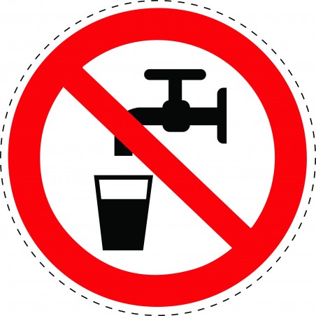 Plaque Signalétique 'Eau Non Potable' En Aluminium - Diamètre 75 Mm Avec 2 Trous De Fixation