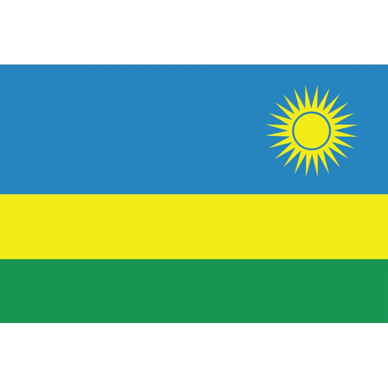 Drapeau Autocollant Rwanda 10 cm