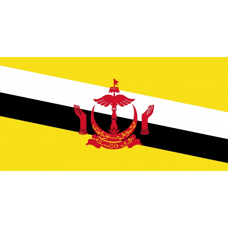 Drapeau Autocollant du Brunei 10 cm