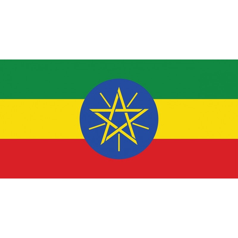 Drapeau Autocollant Ethiopie 10 cm