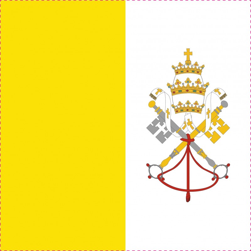 Drapeau Autocollant Cité du Vatican 10 cm