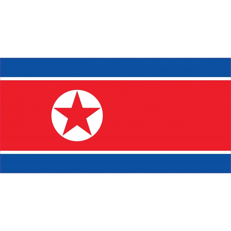 Drapeau Autocollant Corée du Nord 10 cm