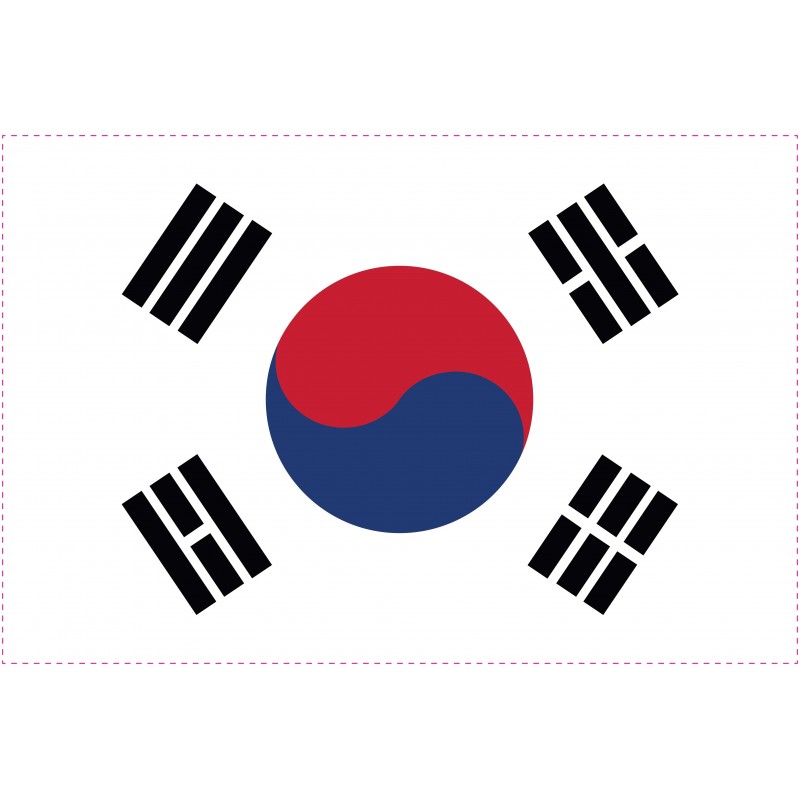 Drapeau Autocollant Corée du Sud 10 cm