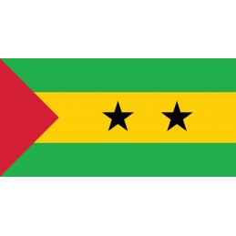 Drapeau Autocollant de Sao Tomé et Principe 10 cm
