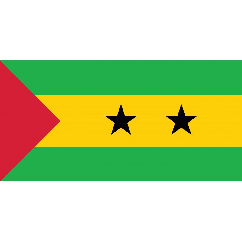 Drapeau Autocollant de Sao Tomé et Principe 10 cm Drapeau Autocollant de Sao Tomé et Principe 10 cm
