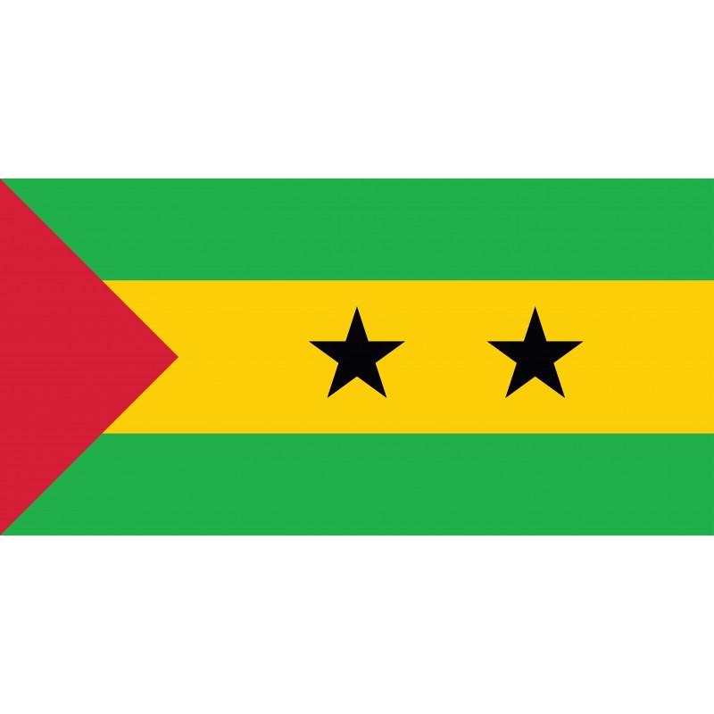 Drapeau Autocollant de Sao Tomé et Principe 10 cm