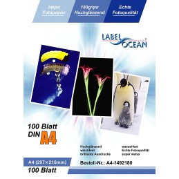 100 Feuilles Papier Photo A4 Premium Haute Brillance 180g