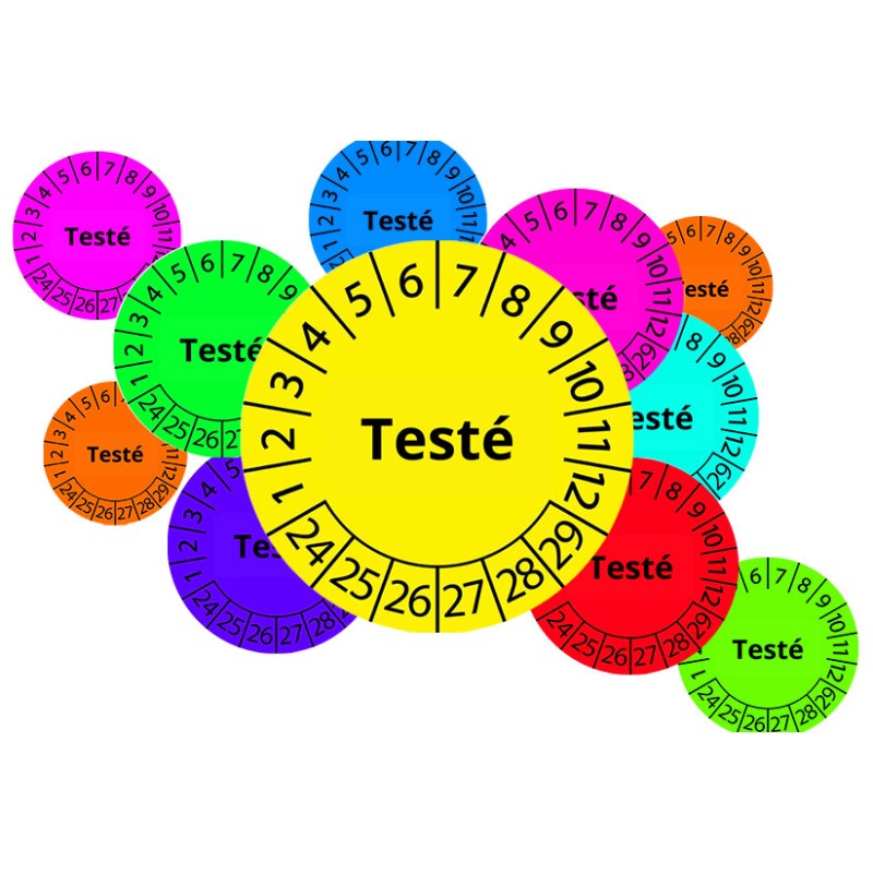 Pastilles de contrôle "Testé" Pastilles de contrôle "Testé"
