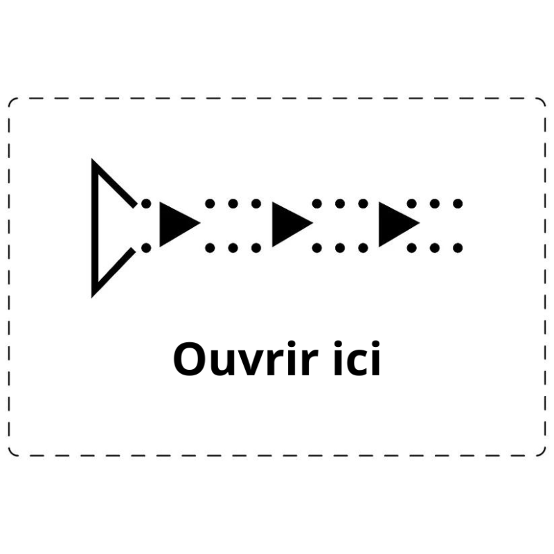 Étiquettes d'expédition "ouvrir ici" Étiquettes d'expédition "ouvrir ici"
