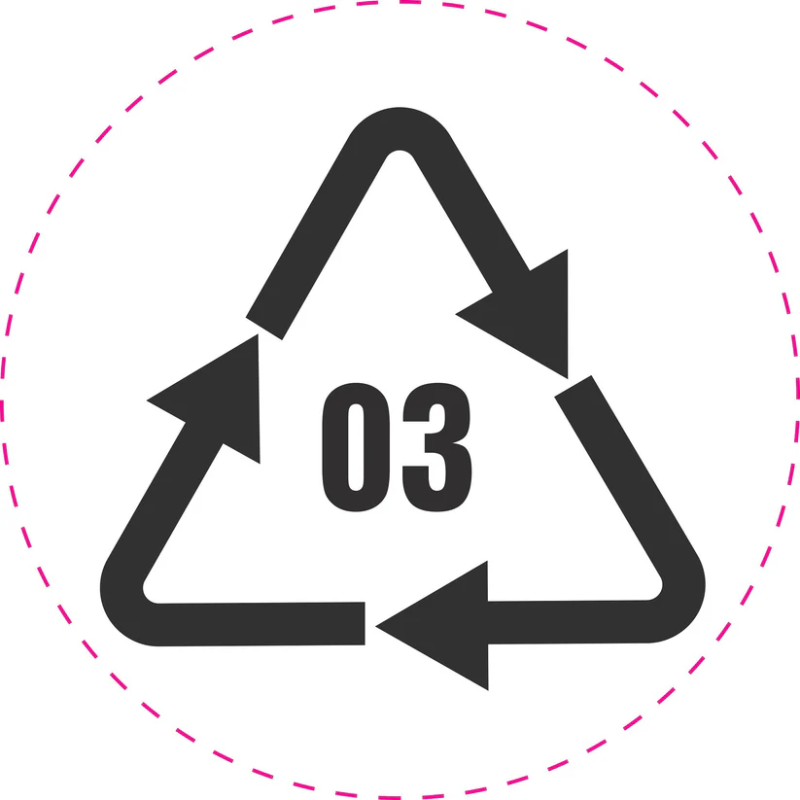 Étiquette de recyclage (V) 'Code de recyclage 03' Étiquette de recyclage (V) 'Code de recyclage 03'