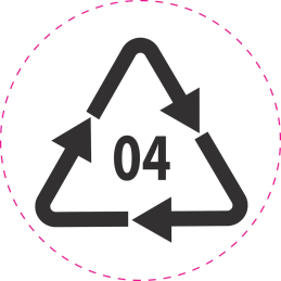Étiquette de recyclage (LDPE) 'Code de recyclage 04'
