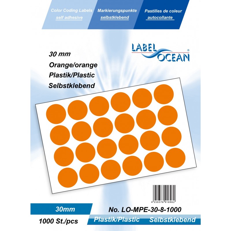 Pastilles Adhésives de Marquage Ronde Diamètre 50 mm Plastique